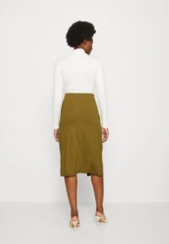 Anna Field Front Knot Midi Skirt - Falda De Tubo - Khaki -Anna Field 051302aff1de42478da86a4249fb11fe