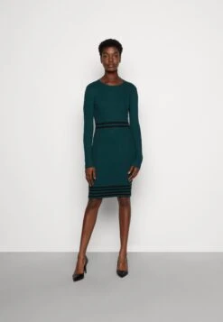 Anna Field Vestido De Punto - Dark Green/Black