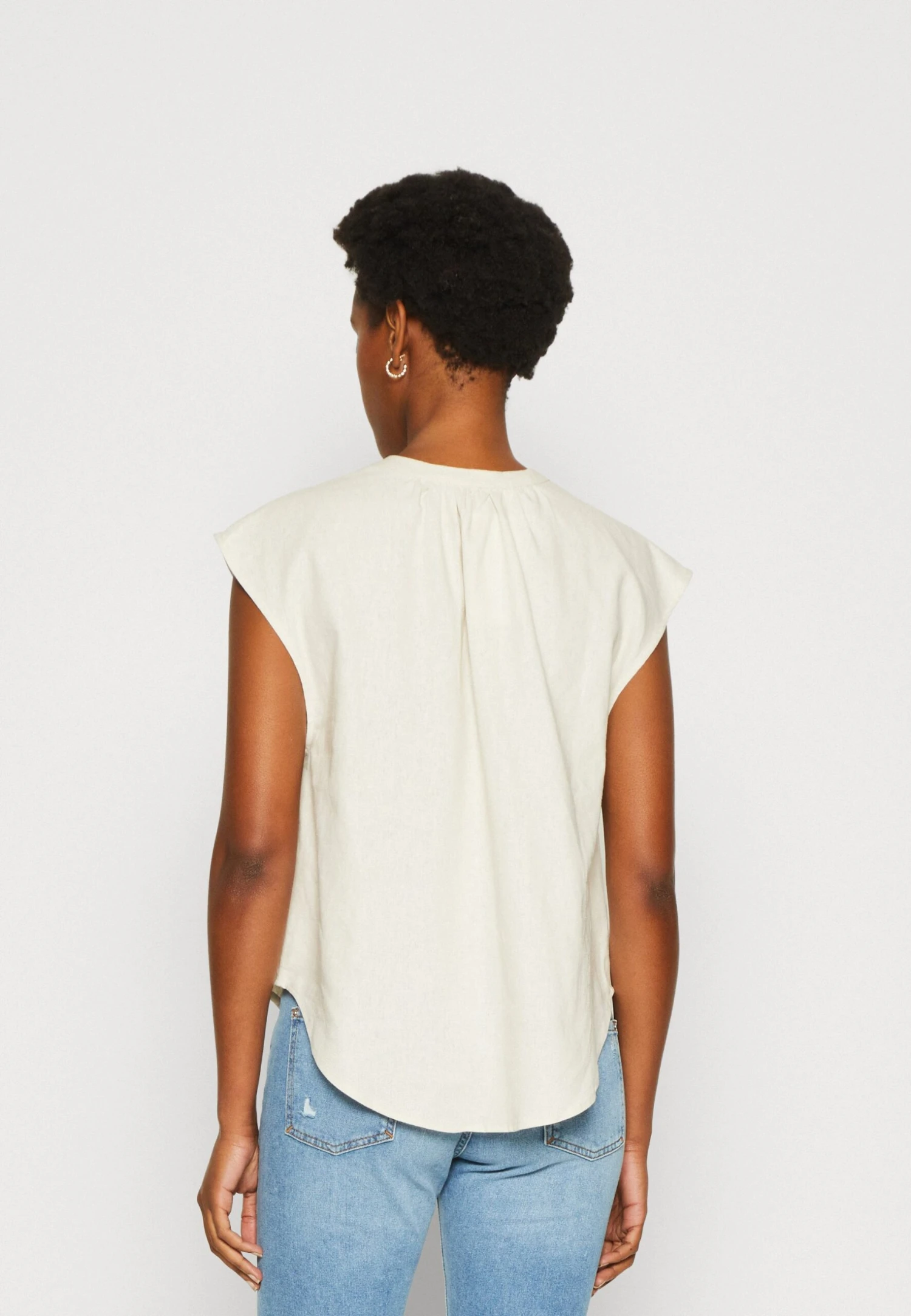 Anna Field Linen-Mix Shirt - Camiseta Estampada - Beige 3 Anna Field Linen-Mix Shirt - Camiseta Estampada - Beige - Imagen 3