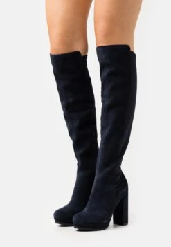 Anna Field Leather - Botas Mosqueteras - Dark Blue