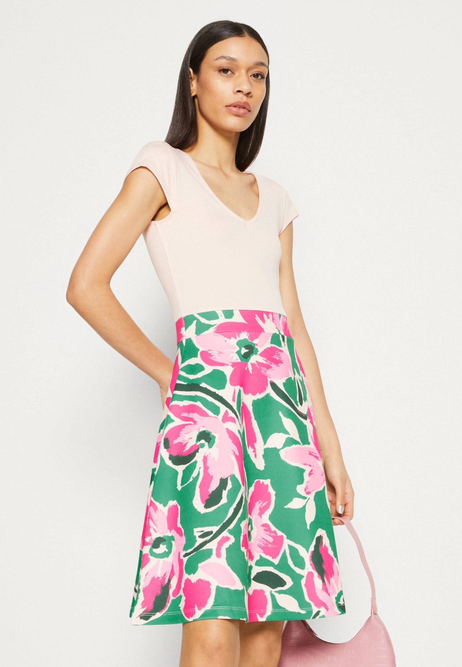 Anna Field Vestido Ligero - White/Green/Pink 4 Anna Field Vestido Ligero - White/Green/Pink - Imagen 4