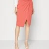 Anna Field Front Knot Midi Skirt - Falda De Tubo - Red