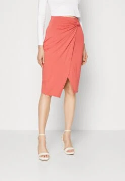 Anna Field Front Knot Midi Skirt - Falda De Tubo - Red