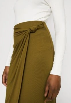 Anna Field Front Knot Midi Skirt - Falda De Tubo - Khaki -Anna Field d576750e077445fb85b1a7e2454a7d44